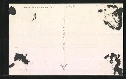 AK Aschersleben, Hohes Tor mit Brunnen