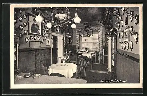 AK Ortrand, Café Stadtkaffee Ortrand, Innenansicht