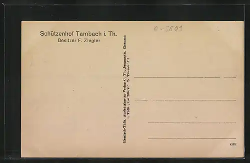 AK Tambach / Thüringen, Hotel und Pension Schützenhof