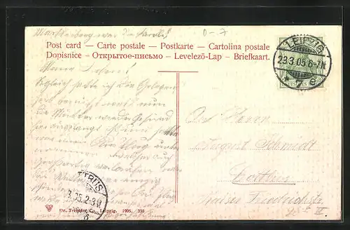 AK Leipzig, Thomaskirche mit Pfarrhaus