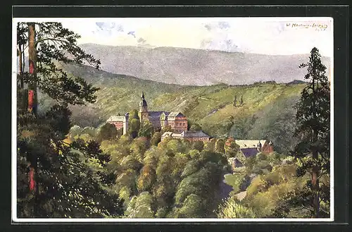 Künstler-AK Schwarzburg i. Thür. Wald, Schloss