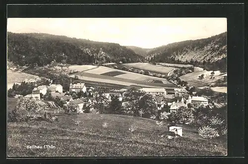 AK Keilhau i. Thür., Ortsansicht aus der Vogelschau