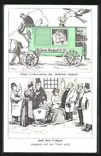Künstler-AK Hamburg, Eine Liebesszene im Grünen August und ihre Folgen, Jura