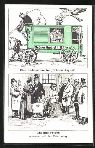 Künstler-AK Hamburg, Eine Liebesszenen im Grünen August und ihre Folgen, Jura