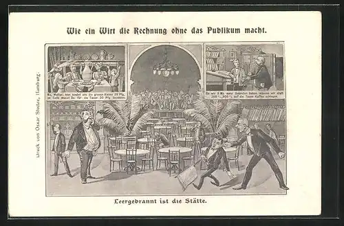 Künstler-AK Hamburg, Wie ein Wirt die Rechnung ohne das Publikum macht, Hamburger Kaffeekrieg
