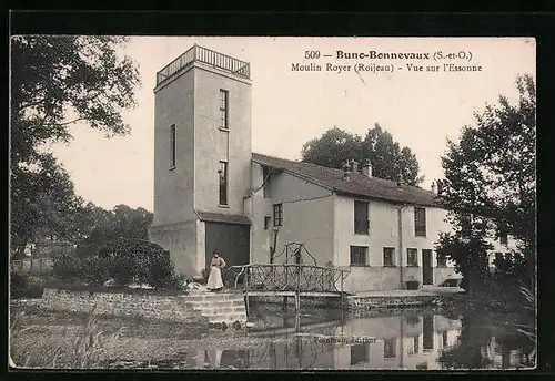 AK Buno-Bonnevaux, Moulin Royer - Vue sur l`Essonne