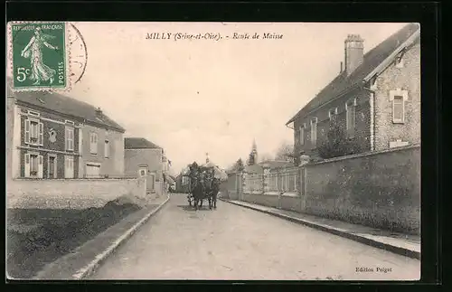 AK Milly, Route de Maisse, Strassenpartie