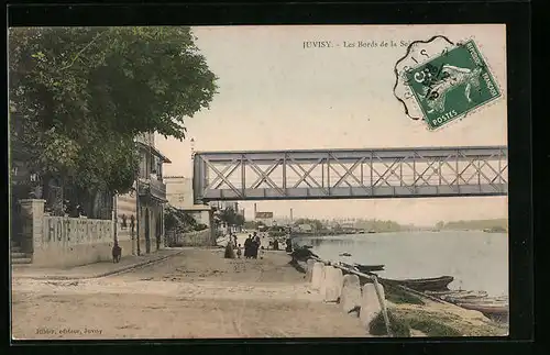 AK Juvisy, Les Bords de la Seine
