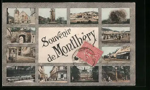 AK Montlhèry, Zwölf Ansichten aus dem Ort