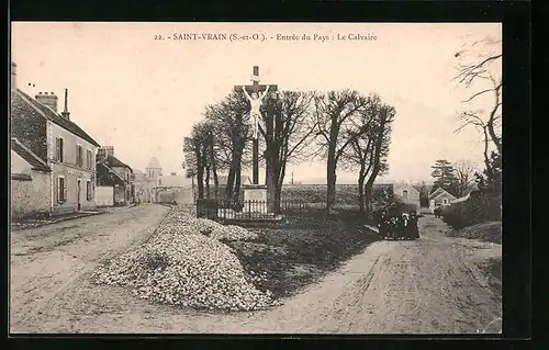 AK Saint-Vrain, Entrèe du Pays: Le Calvaire