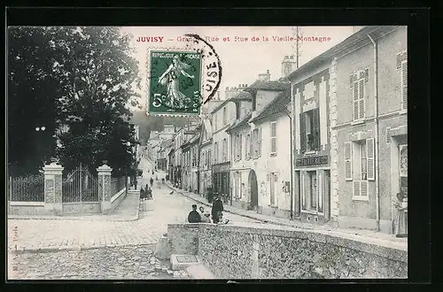 AK Juvisy-sur-Orge, Grande Rue et Rue de la Vieille-Montagne