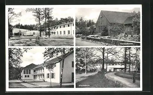 AK Espelkamp-Mittwald, Internat, Martinskirche, Altersheim und Waldschule