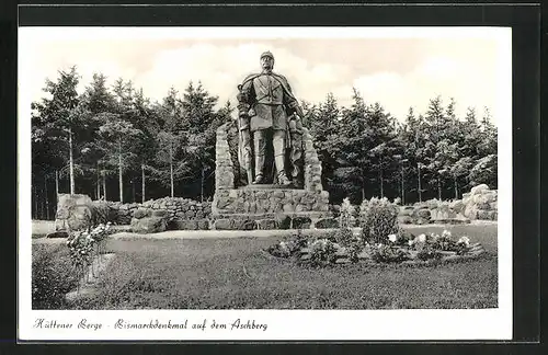 AK Eckernförde, Hüttener Berge, Bismarckdenkmal auf dem Aschberg