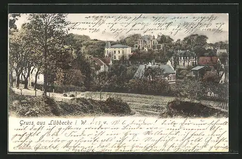 AK Lübbecke i. Westf., Ortsansicht aus der Vogelschau