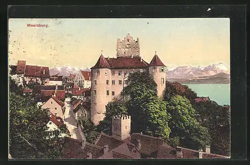 AK Meersburg / Bodensee, Ortspartie aus der Vogelschau