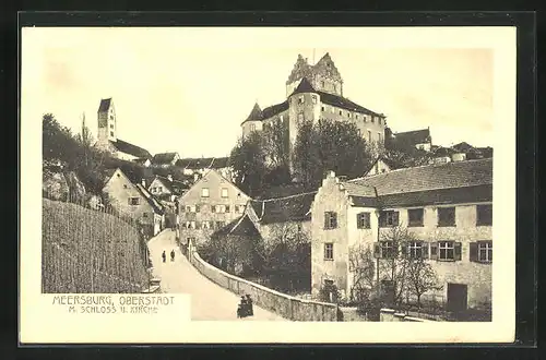 AK Meersburg, Oberstadt mit Schloss und Kirche