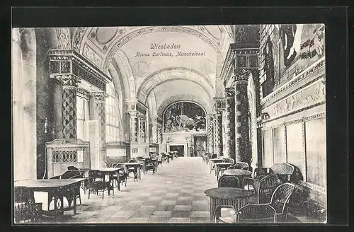 AK Wiesbaden, Neues Kurhaus, Muschelsaal