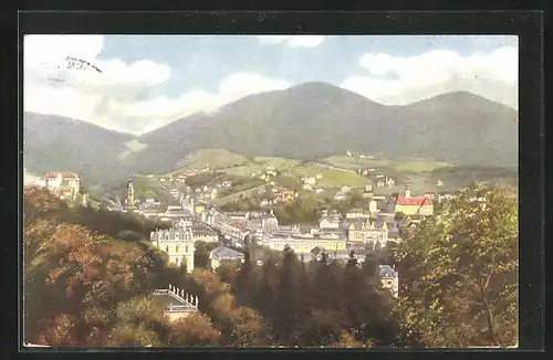 AK Baden-Baden, Ortsansicht vom Fremersberg aus gesehen