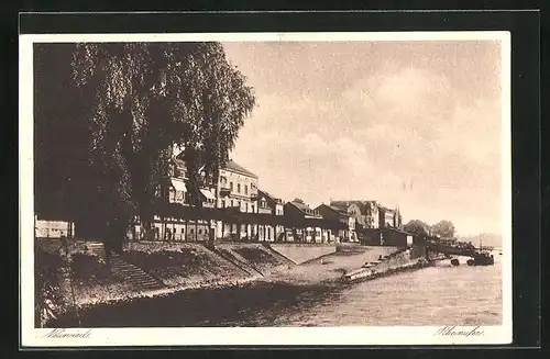 AK Neuwied, Partie am Rheinufer