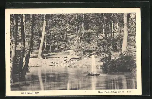 AK Bad Nauheim, Neue Park-Anlage am kleinen Teich