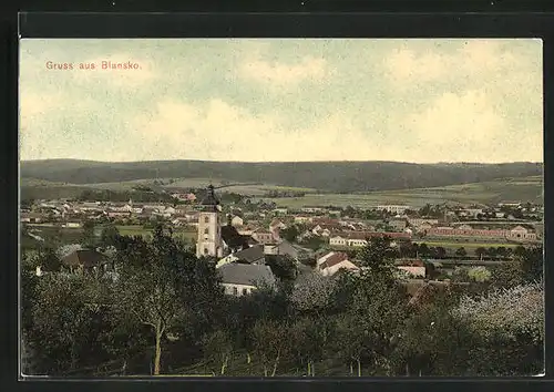AK Blansko, Panorama aus der Vogelschau