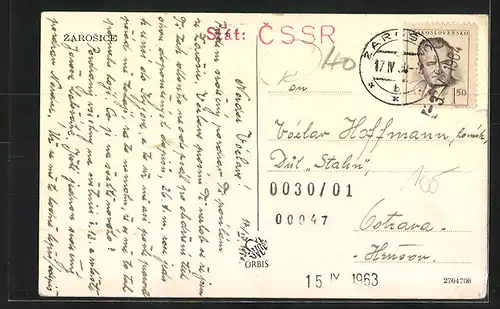 AK Scharoschitz /Zarosice, Totalansicht aus der Vogelschau, Totalansicht aus der Vogelschau