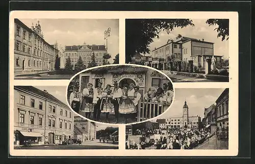 AK Kyjov, Fünf Ansichten aus der Stadt