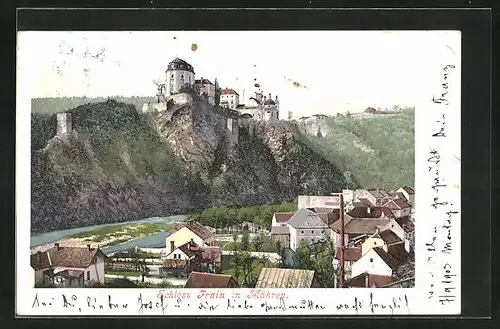 AK Frain in Mähren, Blick zum Schloss