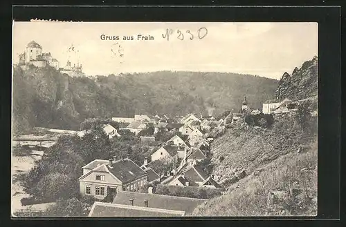 AK Frain an der Thaya, Gesamtansicht mit Schloss