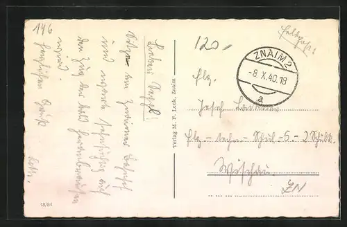 AK Znaim a. d. Thaya, Ortsansicht in einer Frucht