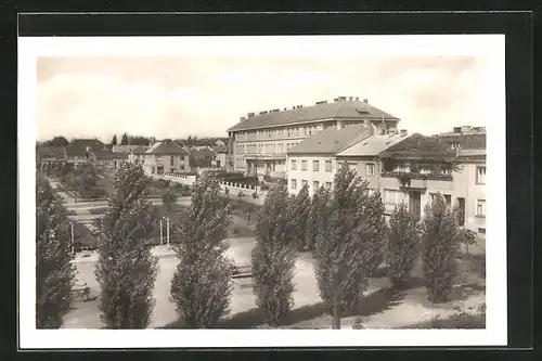 AK Göding / Hodonin, Ortspartie aus der Vogelschau