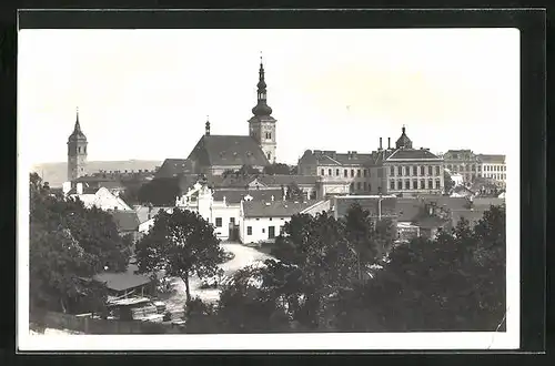 AK Wischau / Vyskov, Ortspartie aus der Vogelschau