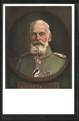 Künstler-AK Prinz Leopold von Bayern in Uniform