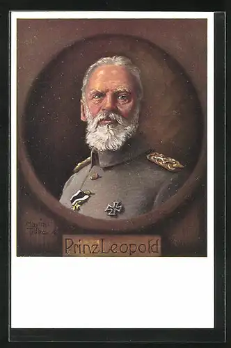 Künstler-AK Prinz Leopold von Bayern in Uniform