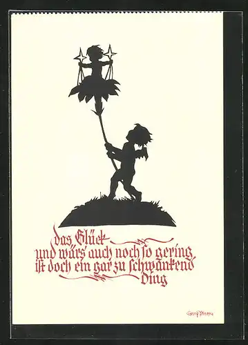 Künstler-AK Georg Plischke: Engel mit Blume