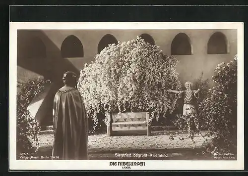 AK Die Nibelungen, I. Teil, Siegfried begrüsst Kriemhild