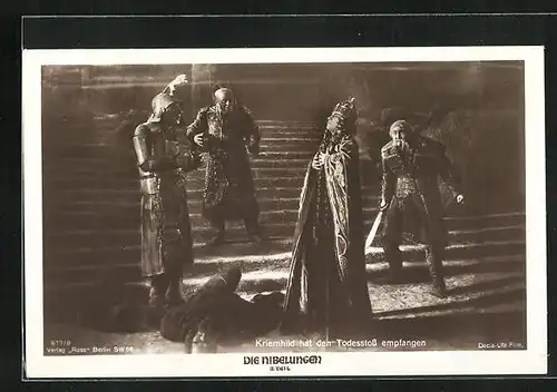 AK Die Nibelungen, II. Teil, Kriemhild hat den Todesstoss empfangen