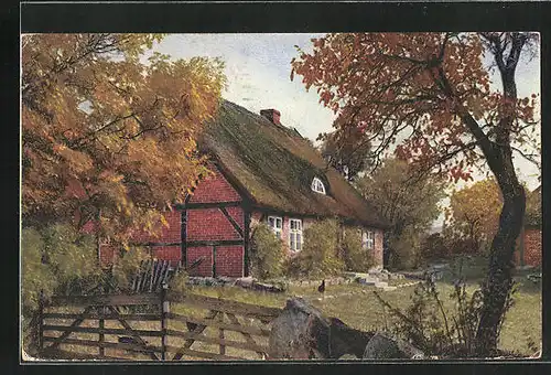 Künstler-AK Photochromie Nr.2879: Bauerngehöft