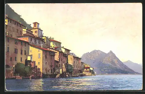 Künstler-AK Photochromie Nr.3279: Gandria, Lago di Lugano
