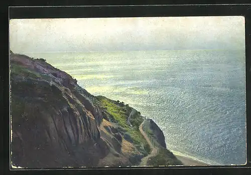 Künstler-AK Photochromie Nr.3131: Blick über Felsen zum Meer
