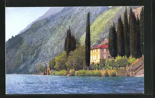 Künstler-AK Photochromie Nr.3283: Lago di Lugano, Oria - Villa Marchese Brusati