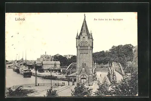 AK Lübeck, Am Hafen bei der Hubbrücke