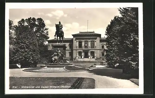 AK Kiel, Universität und Kaiser-Wilhelm-Denkmal