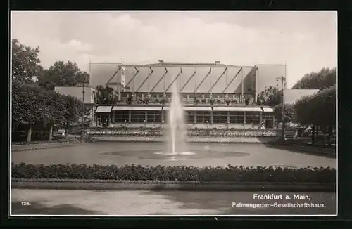 AK Frankfurt-Westend, Brunnen am Gesellschaftshaus im Palmengarten