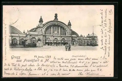 AK Frankfurt /Main, Ausblick zum Hauptbahnhof