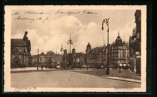 AK Frankfurt /Main, Blick auf den Bahnhofsplatz