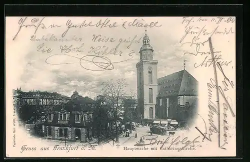 AK Frankfurt /Main, Hauptwache mit Catharinenkirche