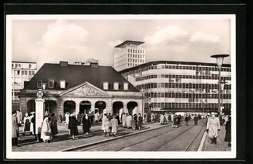 AK Frankfurt /Main, Hauptwache mit Blick auf das Fernmeldeamt