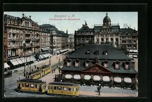 AK Frankfurt a.M., vor der Hauptwache auf dem Schillerplatz