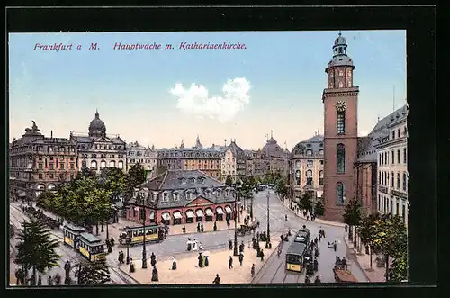 AK Frankfurt a.M., Hauptwache mit Katharinenkirche